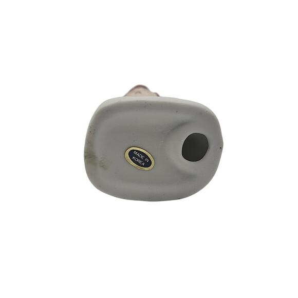 Vintage Ceramic Little Girl w/Brown Hair & Turtle Figurine Korea Hand Painted 4" - Picture 7 of 8